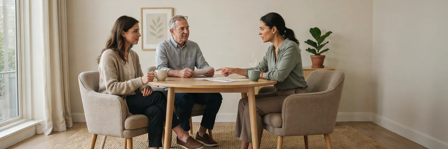A warm conversation between a caregiver and an information counselor